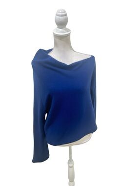 Vineyard Vines Navy drape neck Cashmere Sweater slight bell sleeve size medium